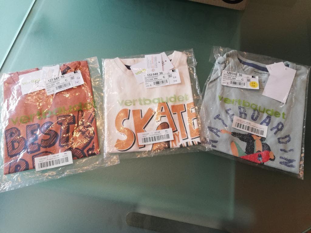 Lot de T-shirts Vertbaudet 6 ans neufs, Ophalen, Overige typen, Verbaudet, Nieuw