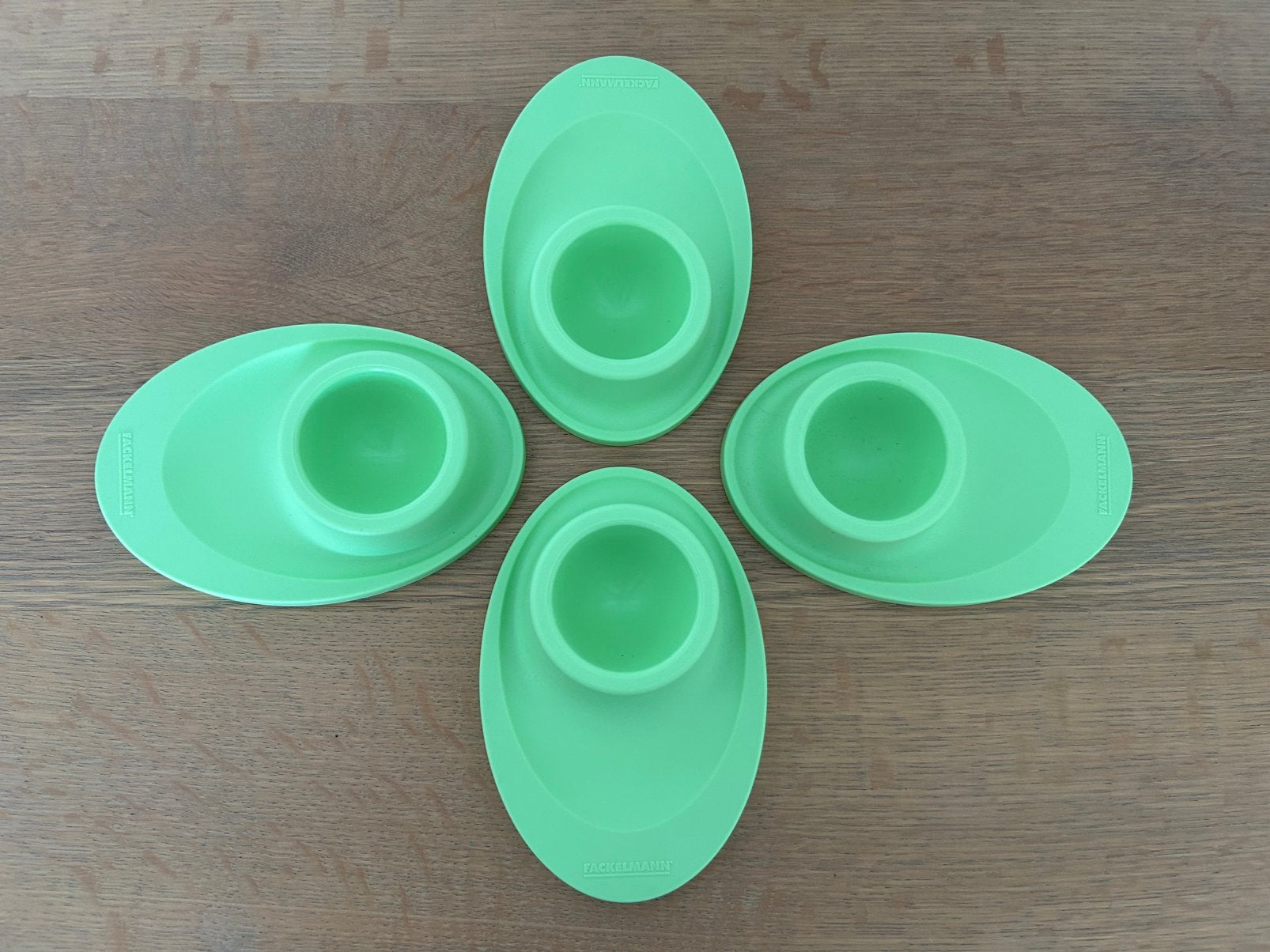 Groene eierdopjes Fackelmann 4 stuks, Kunststof, Overige merken, Overige typen, Ophalen of Verzenden