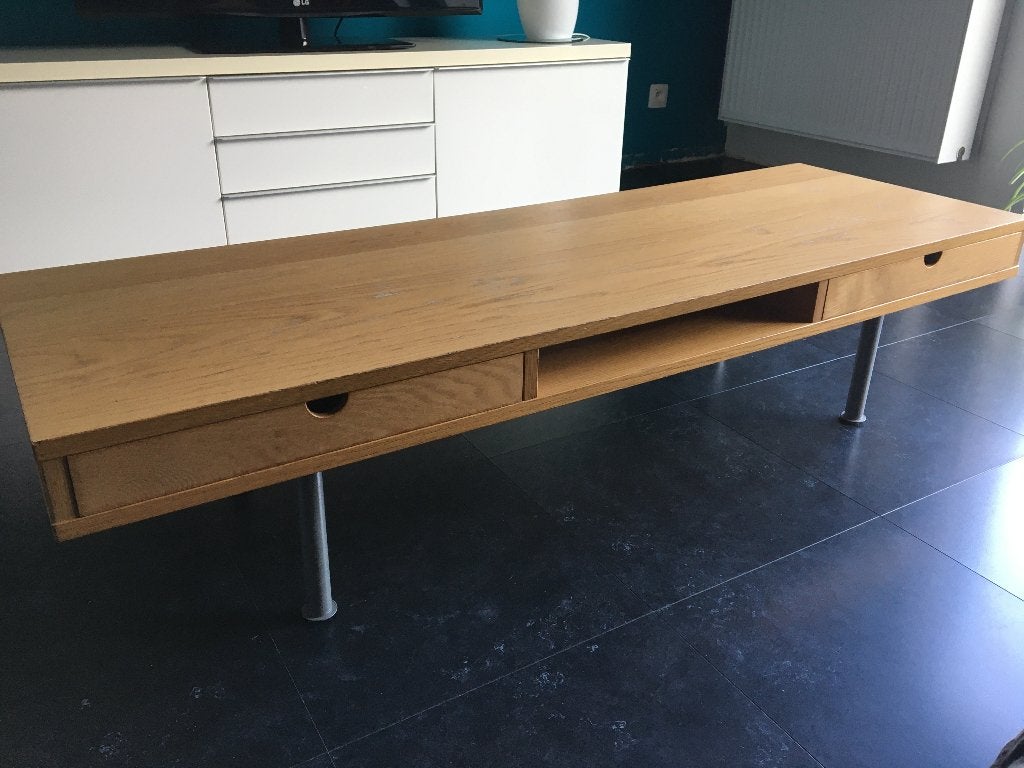 Salontafel hout en authentiek L141xH33xB47cm, Ophalen of Verzenden