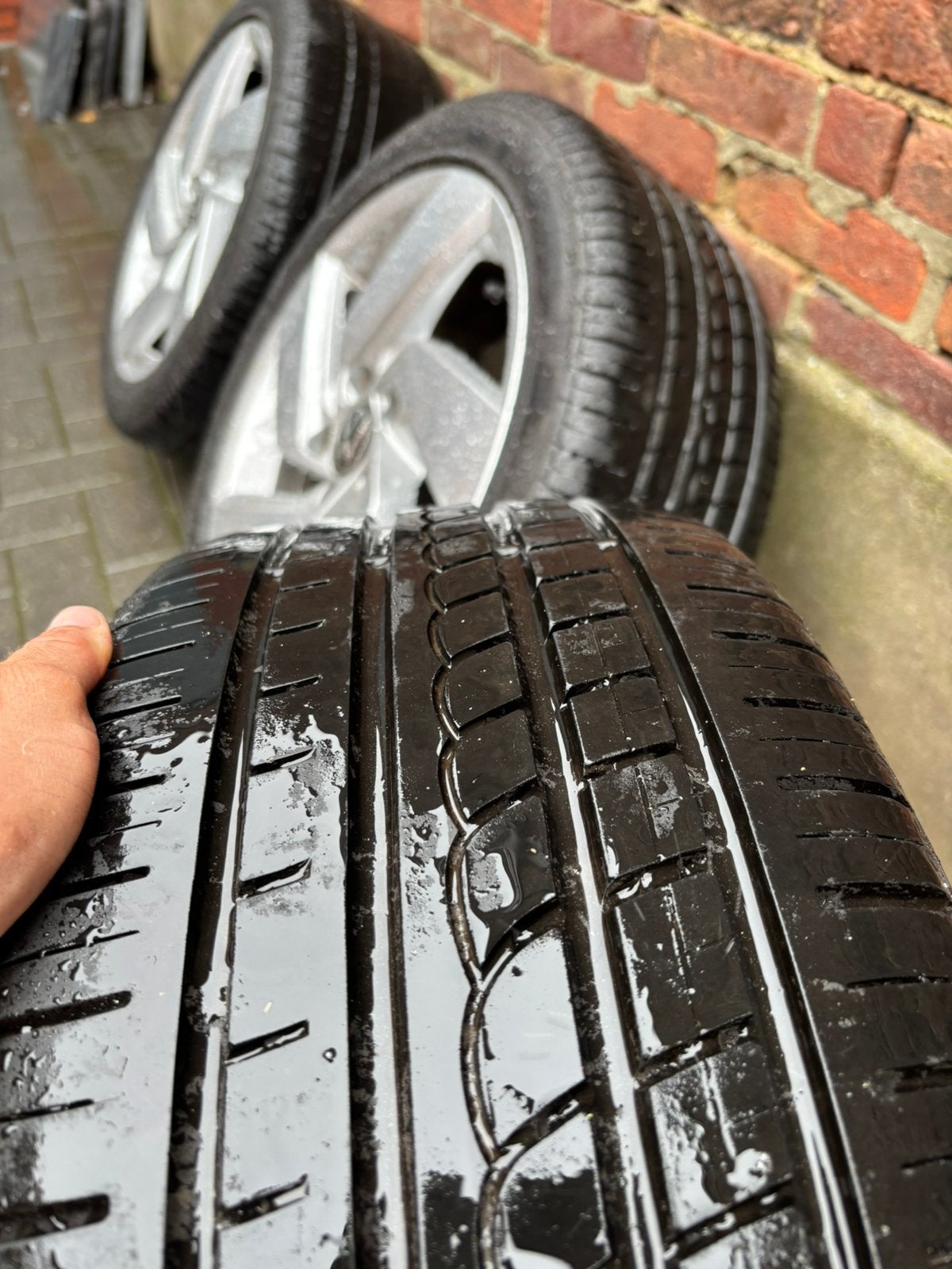 Originele VW Golf 8 GTI 19” Adelaide velgen + banden, Auto-onderdelen, Ophalen, 19 inch, Band(en)