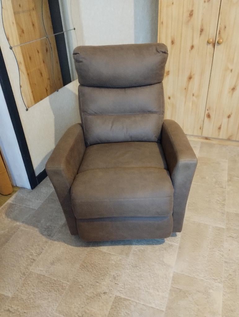 fauteuil relax brun, Maison & Meubles, Fauteuils, Enlèvement, Comme neuf, Moins de 75 cm, Tissus