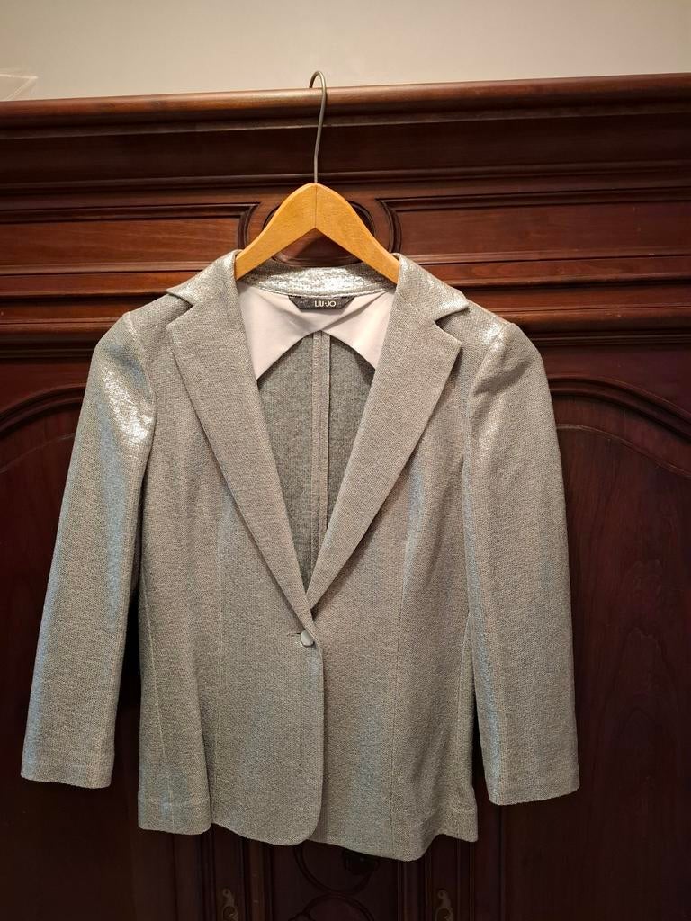 Zilveren blazer van LIU JO, maat M., Ophalen of Verzenden, Maat 38/40 (M)
