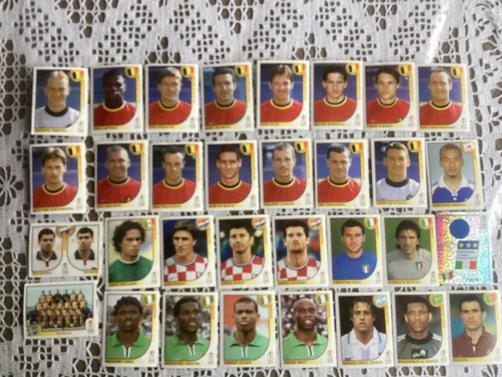 54 Panini stickers voetbal WK 2002 Korea Japan, Ophalen of Verzenden, Gebruikt