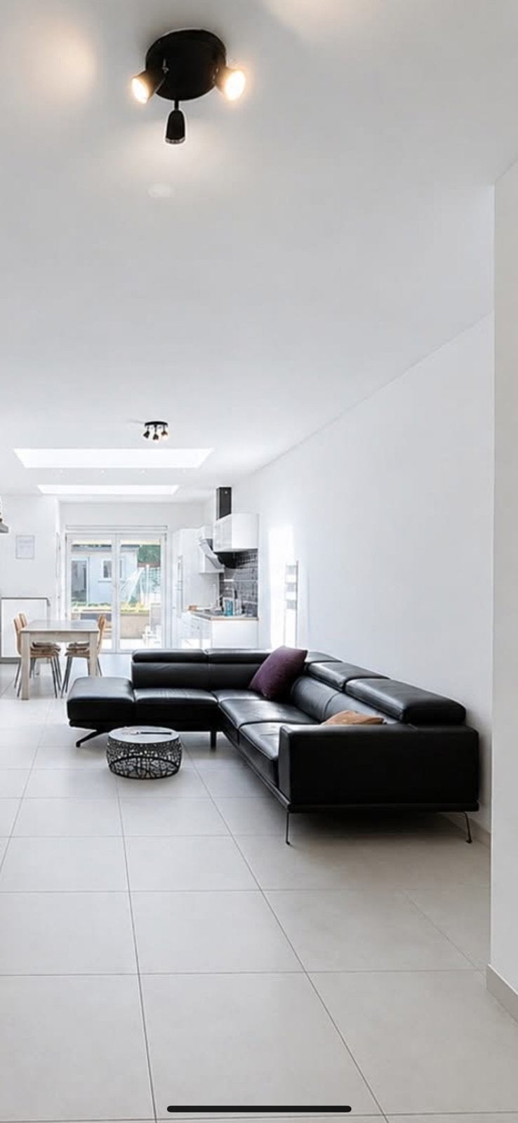 Divan en cuir noir, Maison & Meubles, Enlèvement, Cuir