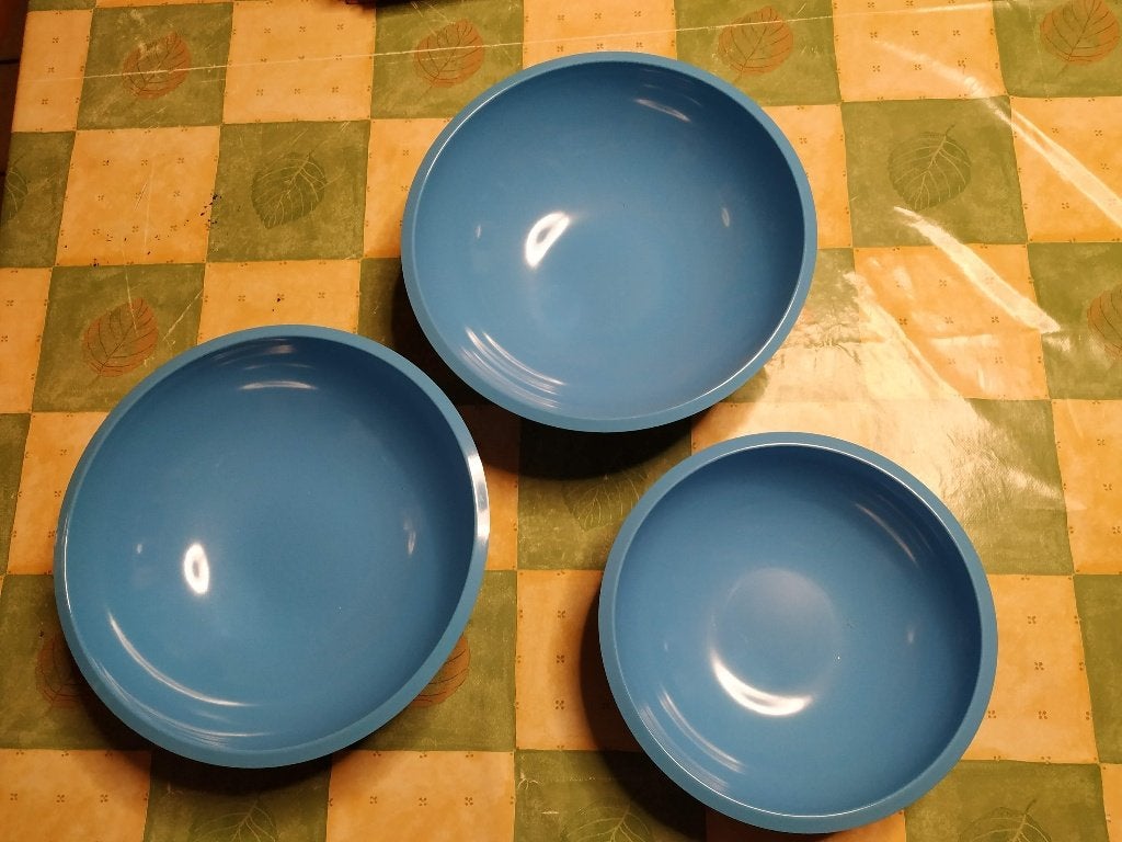 set van 3 zeer mooie sterke blauwe kommetjes splinternieuw, Maison & Meubles, Enlèvement ou Envoi, Neuf, Céramique