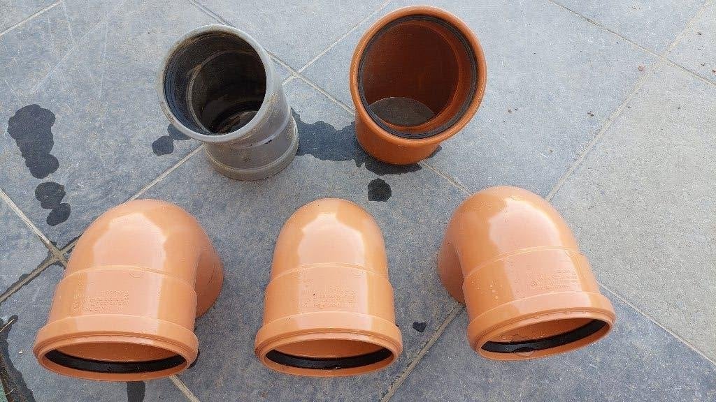 PVC bochten Ø110, 125 (90, 45, 30), Doe-het-zelf en Bouw, Buizen en Afvoer, Ophalen, Nieuw, PVC, Bochten