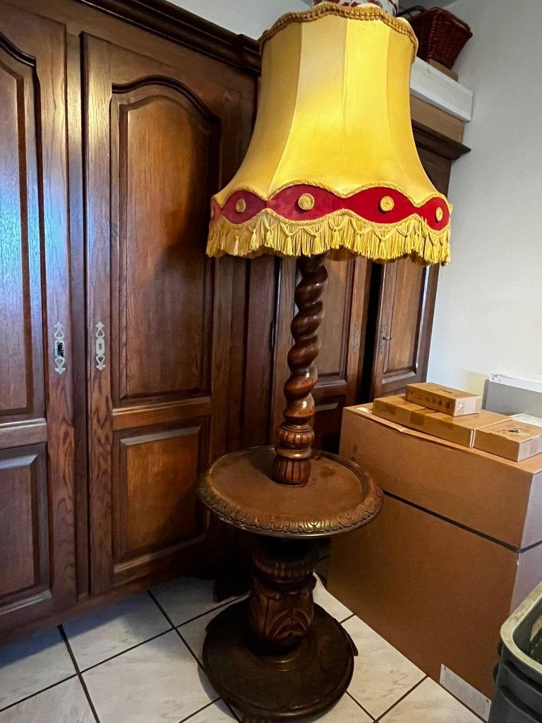 Vloerlamp, Ophalen, Gebruikt, Hout, 150 tot 200 cm