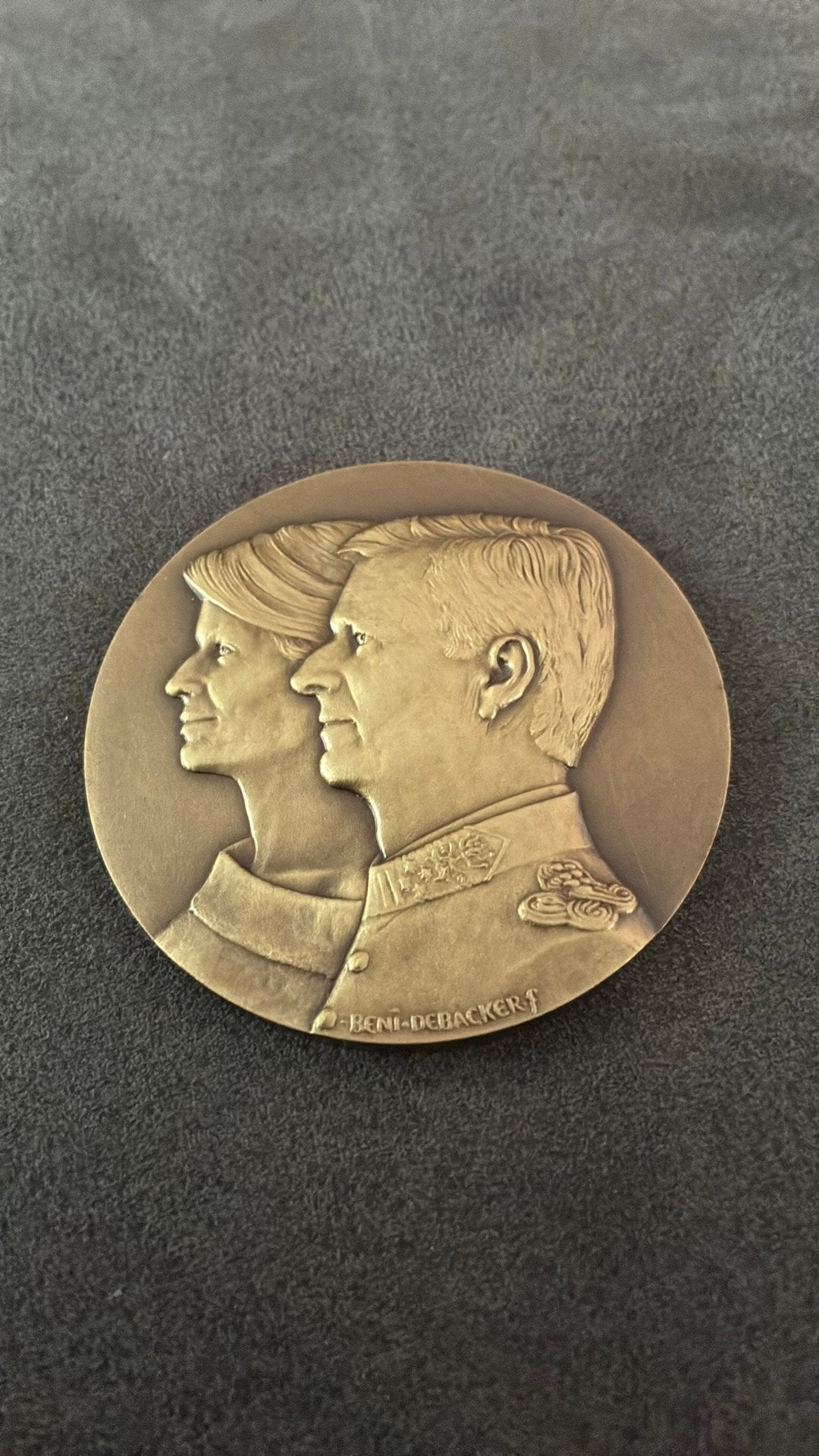 Officiële bronzen herdenkingsmedaille Boudewijn & Fabiola, Ophalen of Verzenden