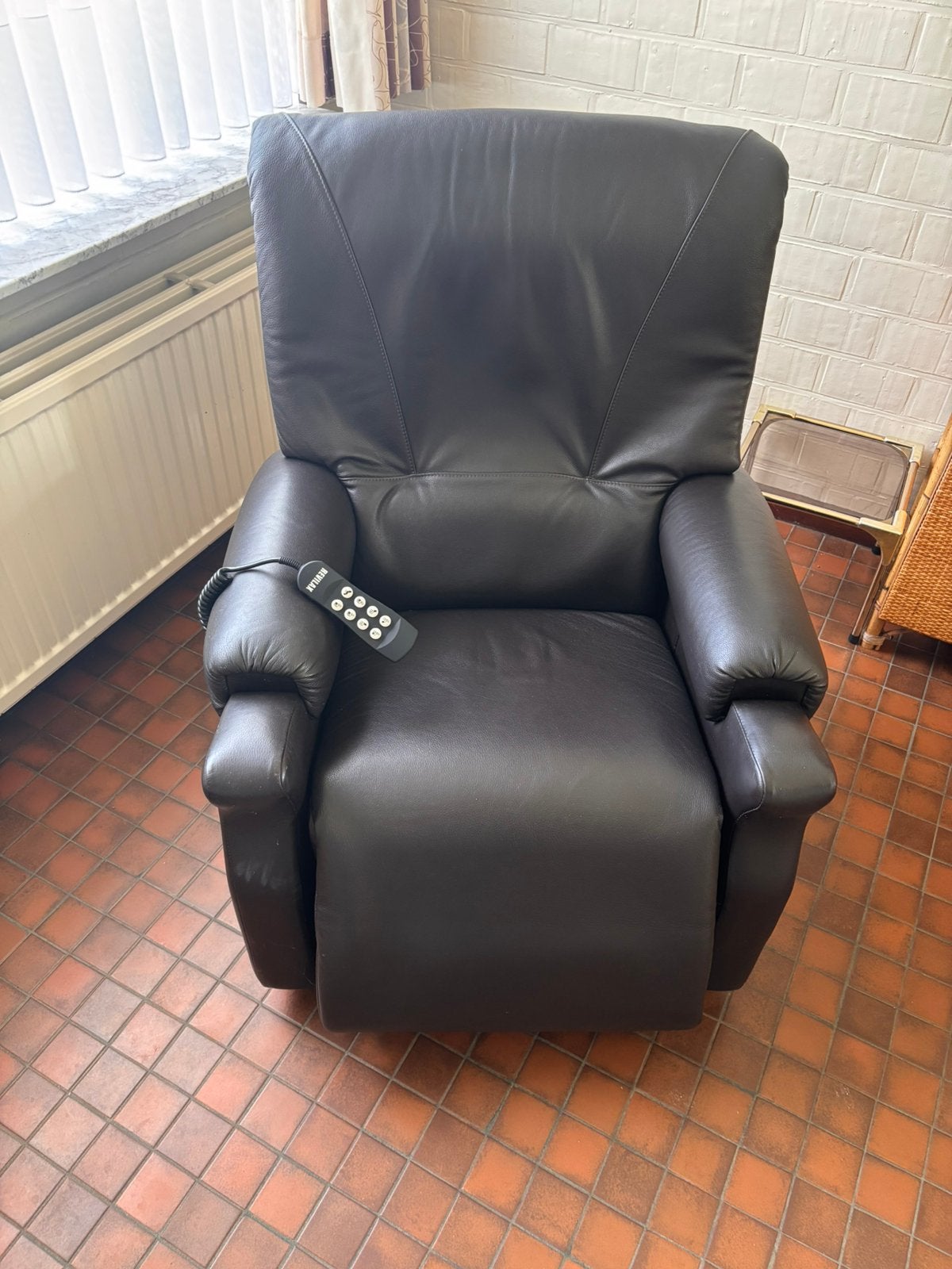 Ergonomische electrische relaxzetel in leder, Enlèvement, Comme neuf