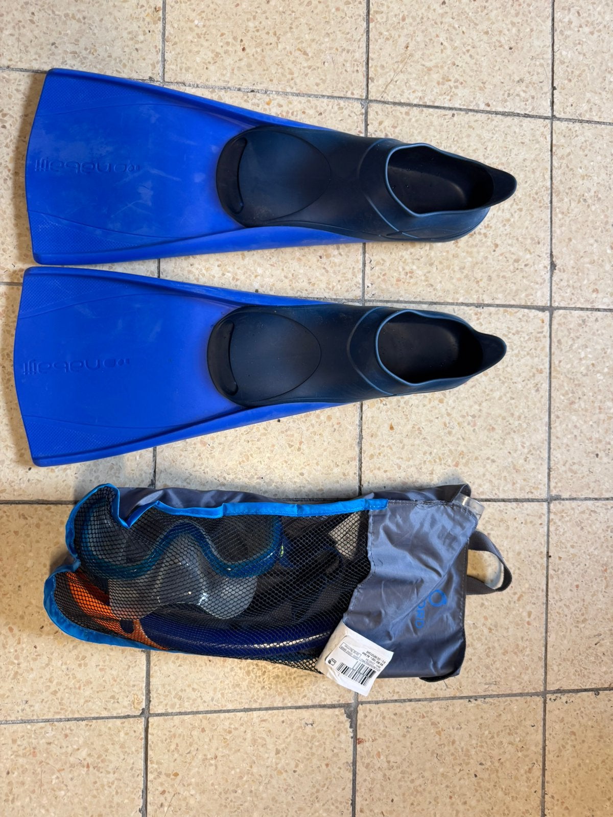 Zwemvliezen maat 40 en Snorkelset, Watersport en Boten, Snorkelen, Ophalen, Zo goed als nieuw, Snorkelset