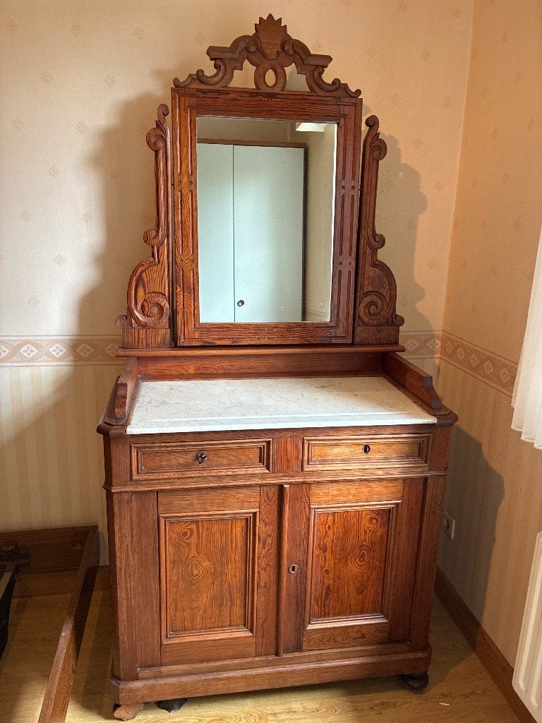 Commode, Ophalen, Gebruikt, 1 of 2 laden, Eikenhout