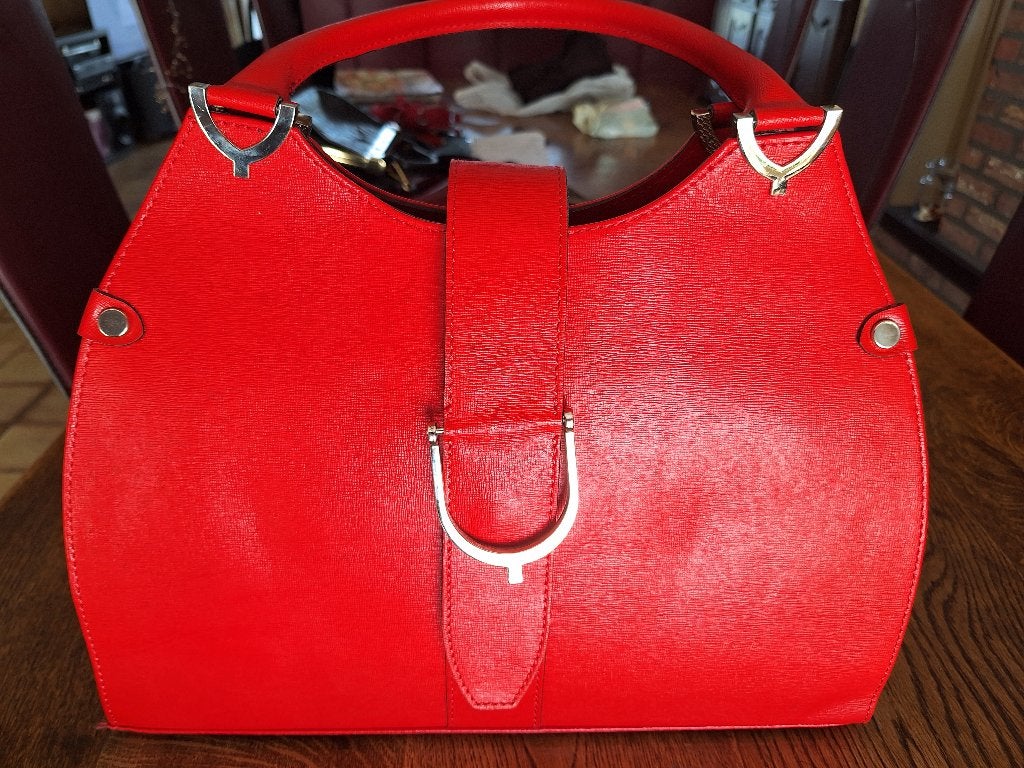 Rode lederen tas dames, Overige merken, Gebruikt, Ophalen of Verzenden, Leer