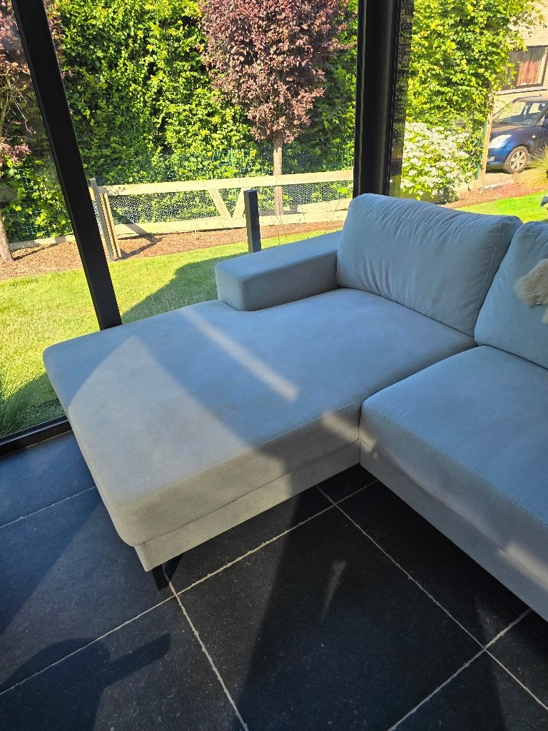 Zetel met chaise lounge, Ophalen, Gebruikt, Driepersoons, Rechte bank