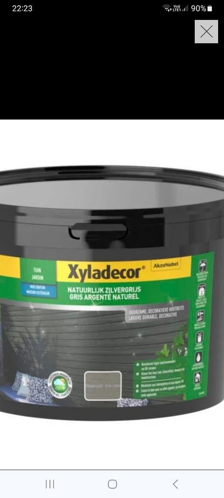 NEUF Xyladecor Gris Argenté Naturel lasure bois extéri 2,5l, Bricolage & Construction, Peinture, Vernis & Laque, Enlèvement, Gris