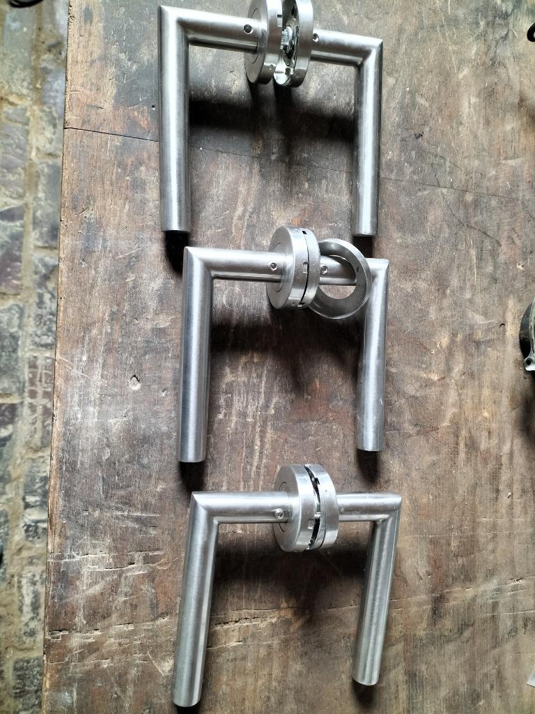 Deurklinken 3 stuks, Enlèvement, Utilisé, Inox, Loquet ou Poignée