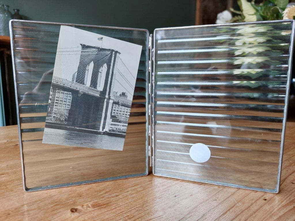 cadre photo en verre travaillé et argent, Antiquités & Art, Enlèvement, Argent