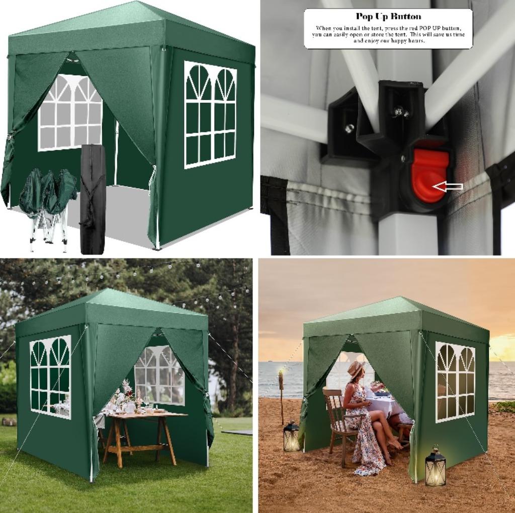 New Pop-Up-Tent Vouwtent Met Uniek Vouwsysteem 2x2m. Groen., Enlèvement ou Envoi, Neuf