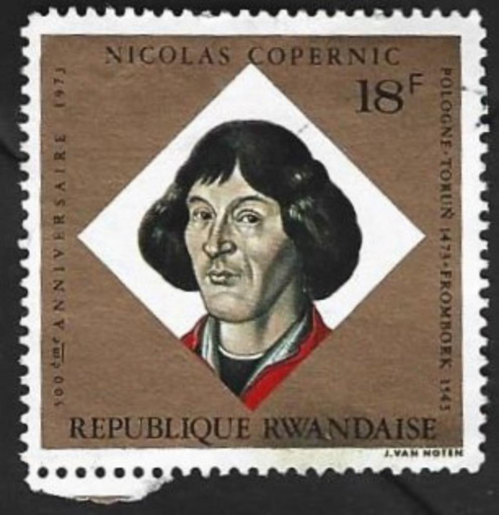 1 Postzegel Rwanda 1973 Copernicus, Enlèvement ou Envoi, Non oblitéré, Autres thèmes