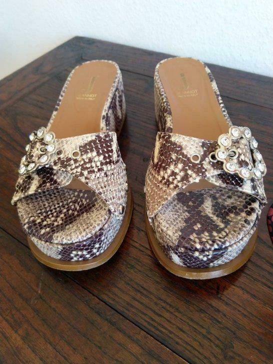 Prachtige instappers Jeannot croco leer plateau sandaal, Ophalen of Verzenden, Nieuw, Ballerina's