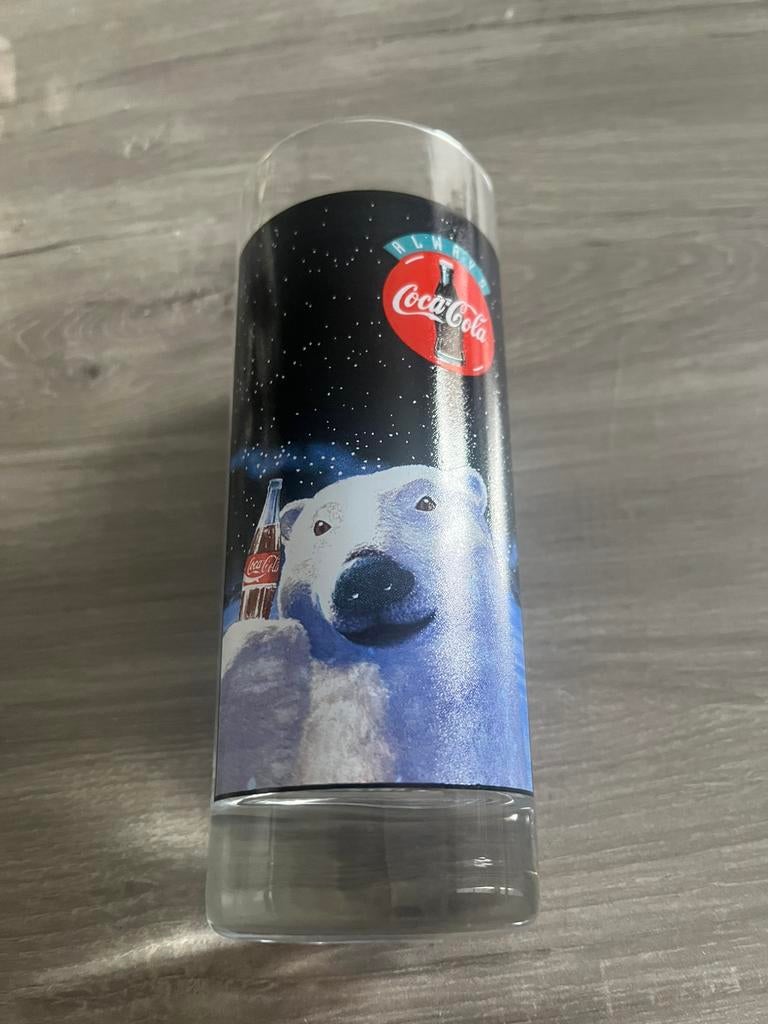 Coca cola glas Polar bear 15 cm, Enlèvement ou Envoi, Utilisé, Verre à soda