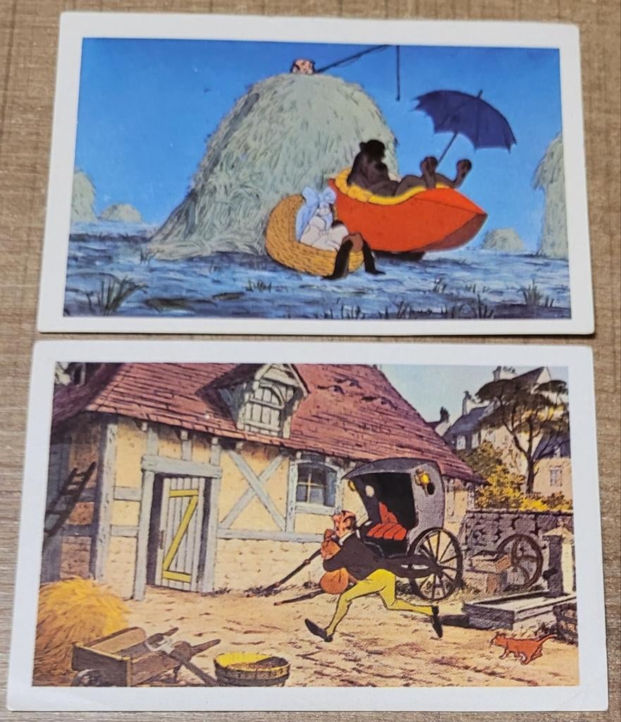 De Aristokatten: 2 oude prentjes, Ophalen of Verzenden, Zo goed als nieuw, Film, Foto of Kaart