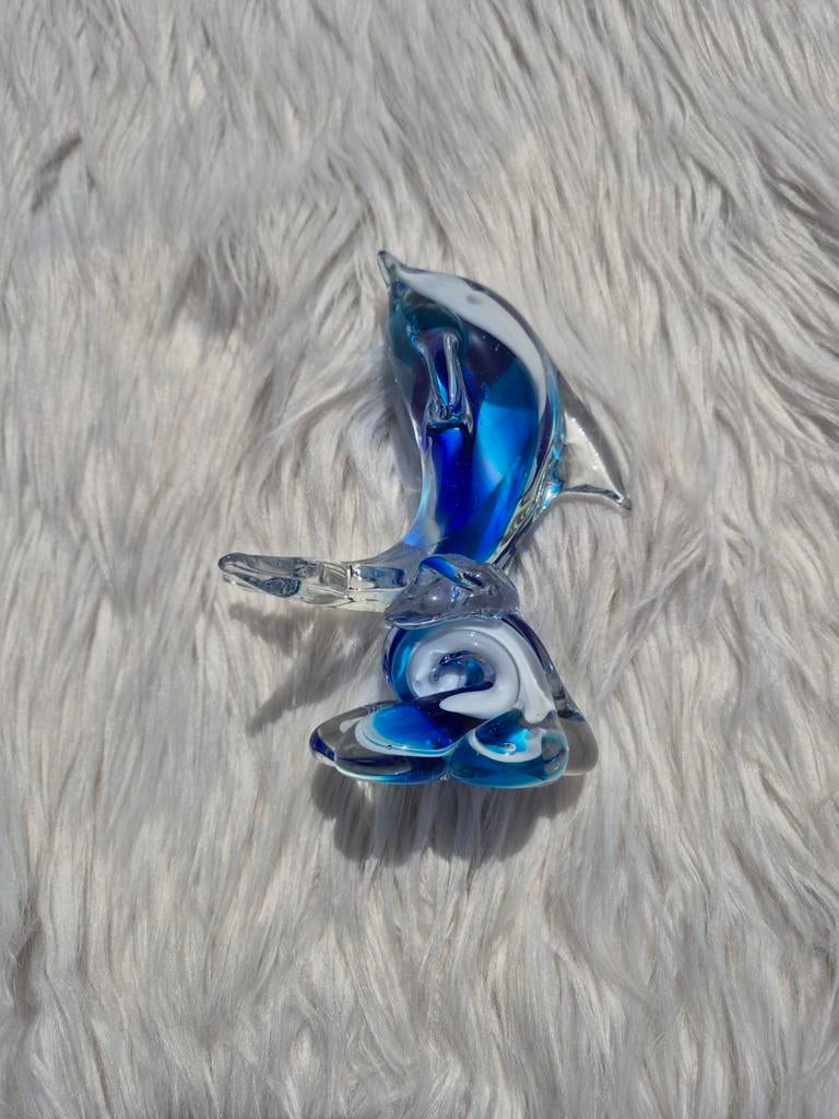 Glazen dolfijn, Ophalen of Verzenden, Zo goed als nieuw, Glas of Kristal