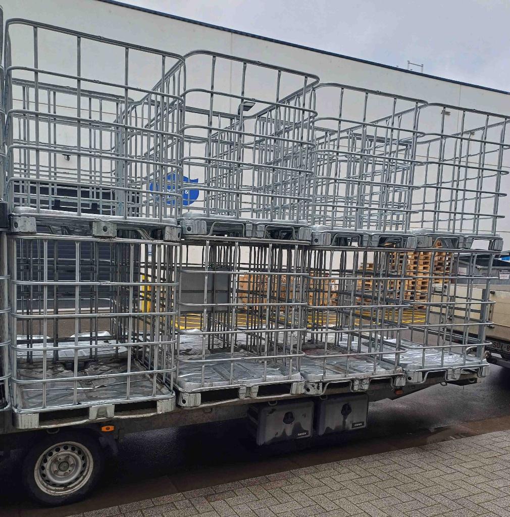 Cages Ibc 1000 litres pour bois pour chauffage, Jardin & Terrasse, 150 litres ou plus, Enlèvement ou Envoi, Utilisé, Métal