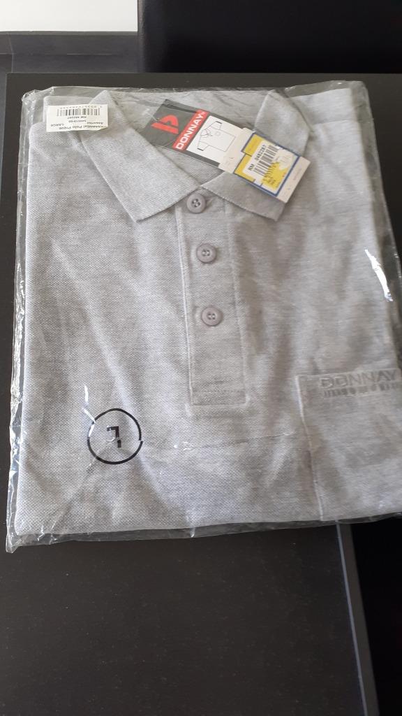 polo Donnay NEW - L/41-42 - gris clair - pur coton, Vêtements | Hommes, Neuf, Gris, Taille 52/54 (L), Donnay