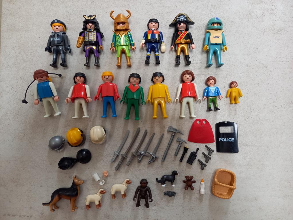 Playmobil-lot: figuren + accessoires + dieren, Ophalen of Verzenden, Gebruikt