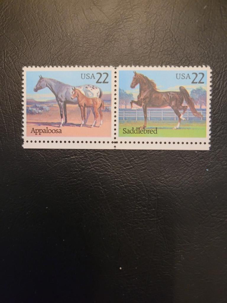 Amerikaanse postzegels paarden, Ophalen of Verzenden, Postfris