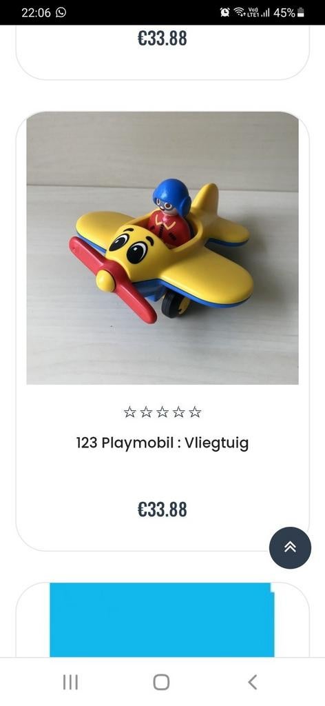 123 playmobil vliegtuigje, Enlèvement ou Envoi, Comme neuf
