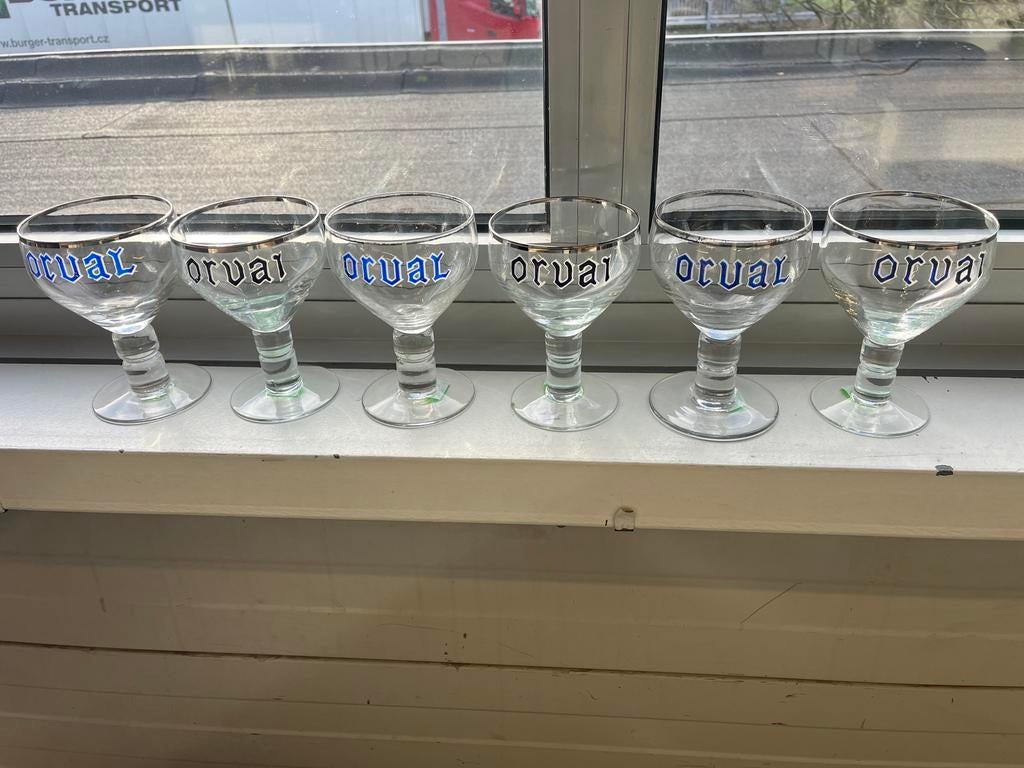 6 Orval glazen vintage, Verzamelen, Ophalen of Verzenden, Gebruikt