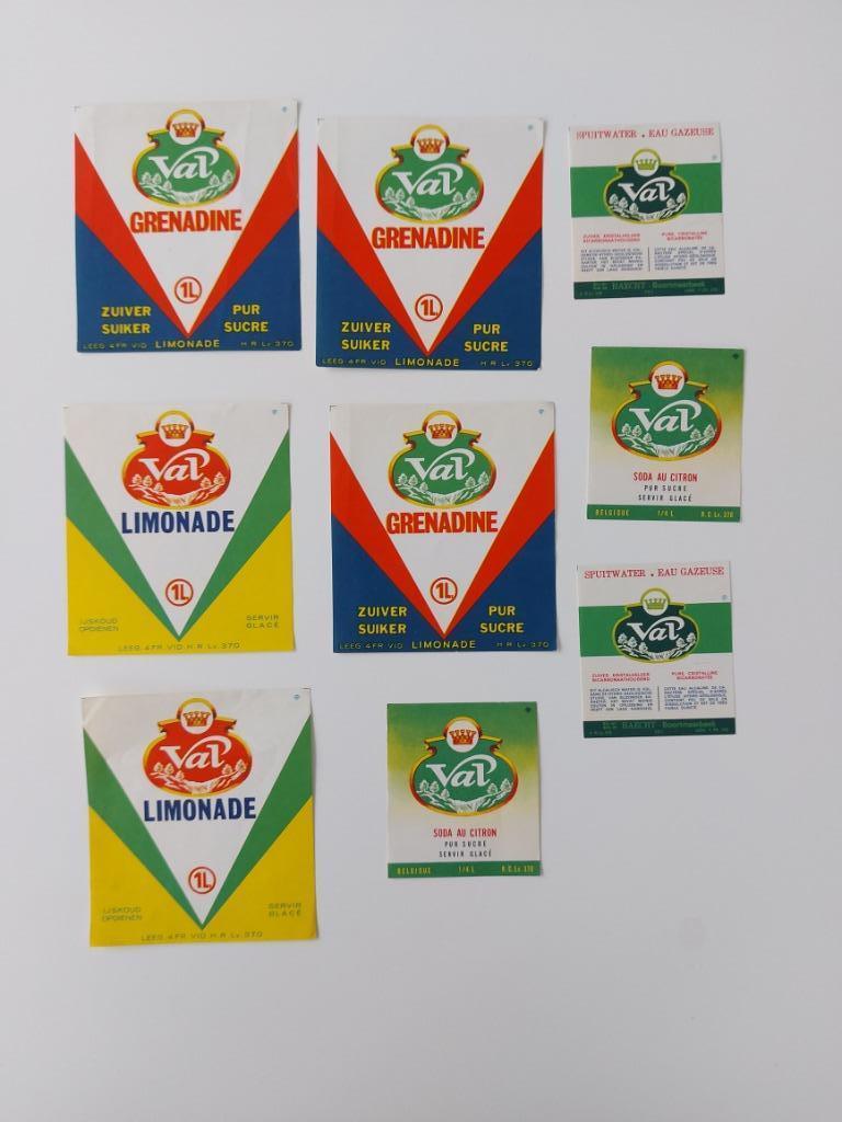 Etiketten Val Limonade Haacht Boortmeerbeek, Verzamelen, Ophalen of Verzenden, Gebruikt, Overige typen