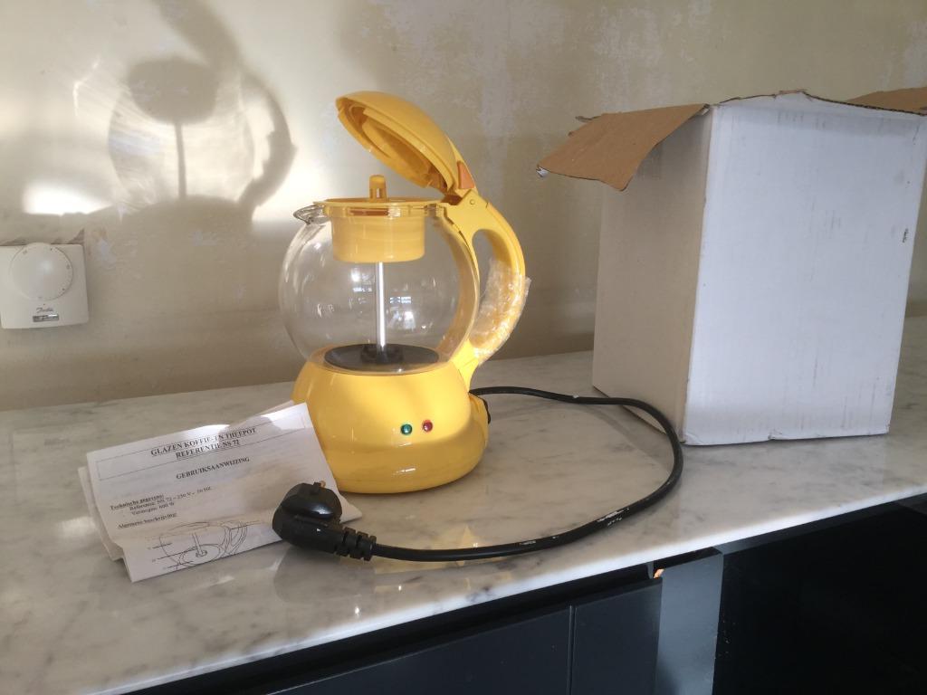 glazen koffie en theepot, Ophalen, Nieuw