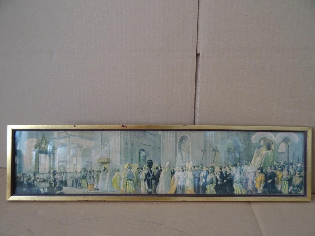 Antieke prent processie prent met paus antieke prent paus, Antiek en Kunst, Ophalen of Verzenden