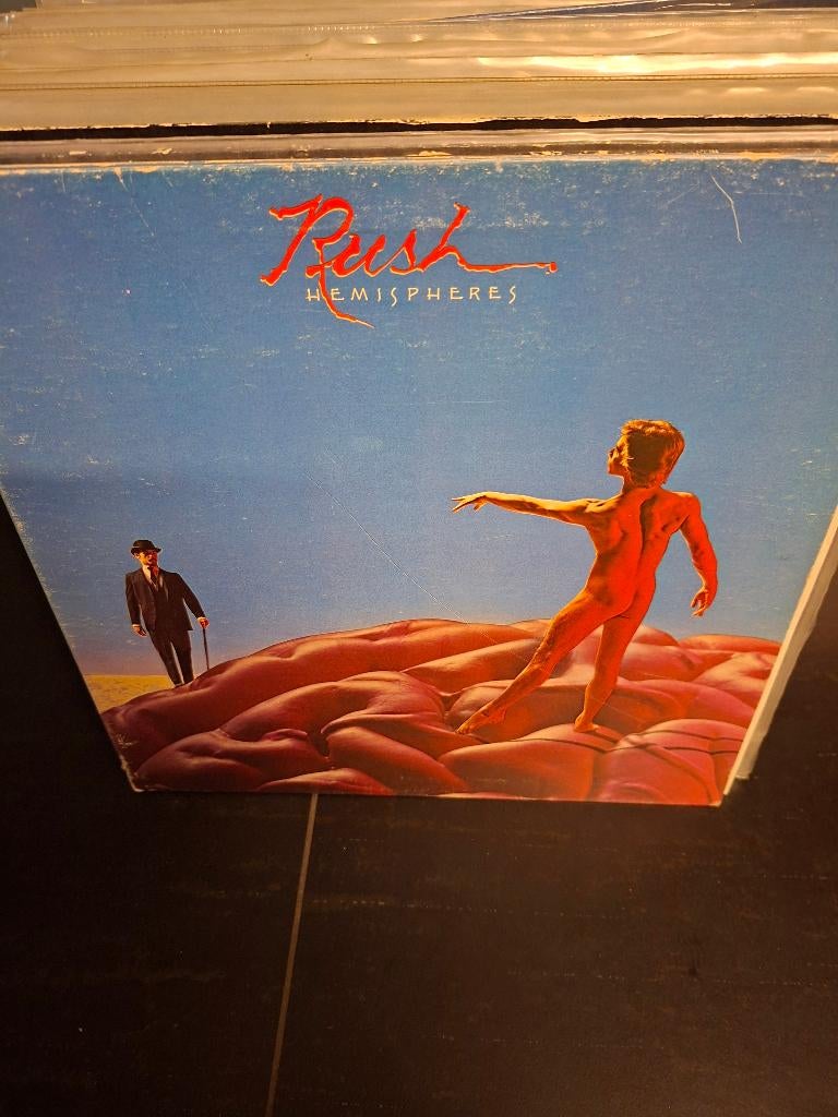 lp - rush - hemispheres - red vinyl - vak 17, Enlèvement ou Envoi, Utilisé