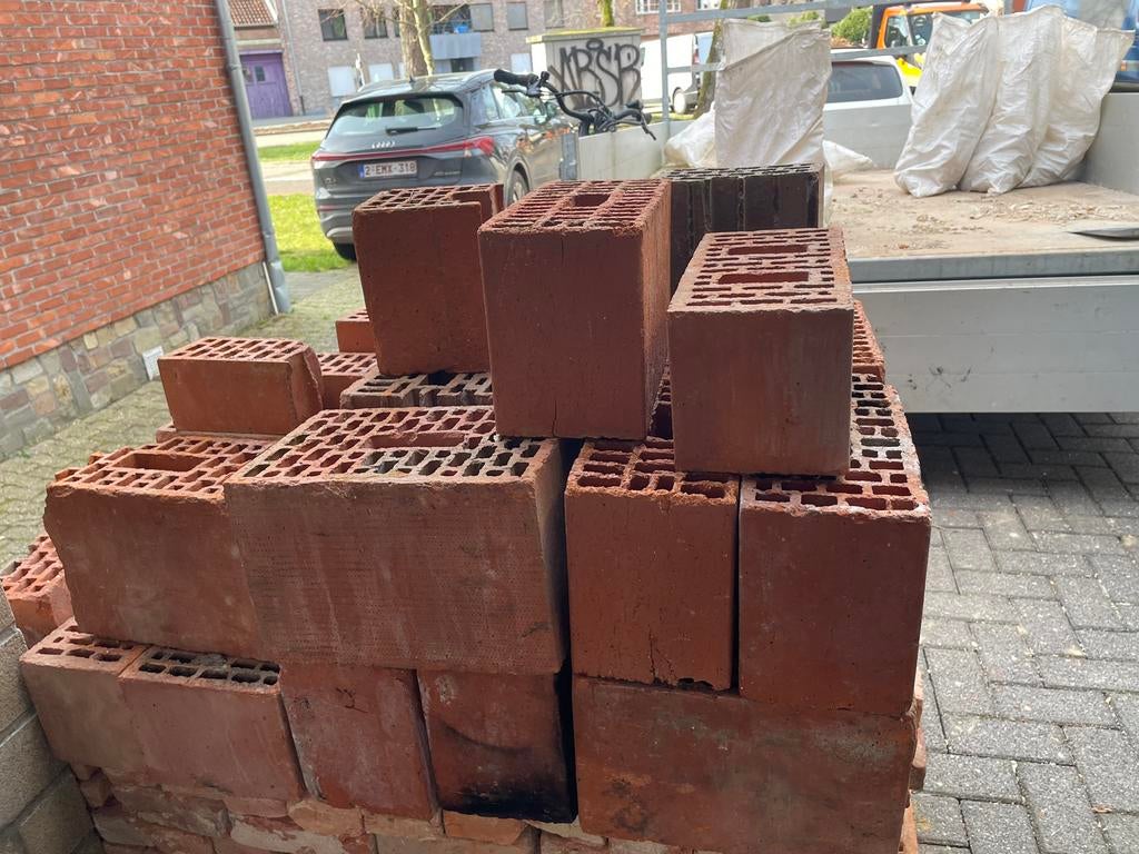 Partij snelbouw verschillende maten en halve stukken, Doe-het-zelf en Bouw, Metselstenen, Ophalen, Zo goed als nieuw