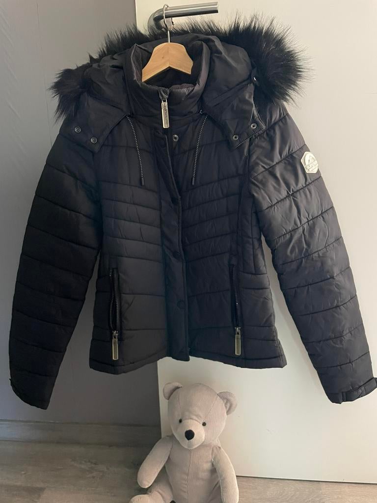 Winterjas superdry Smal, Ophalen of Verzenden, Gedragen, Maat 36 (S), Zwart