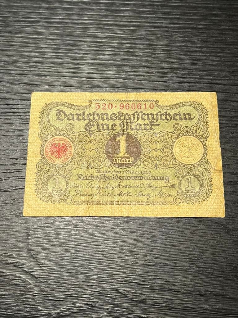 Duits bankbiljet 1 Mark (1914) – Darlehenskassenschein, Ophalen of Verzenden, Duitsland, Los biljet