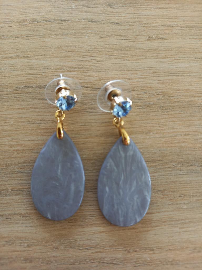 Oorbellen, Bijoux, Sacs & Beauté, Boucles d'oreilles, Neuf, Enlèvement ou Envoi, Bleu, Pendantes