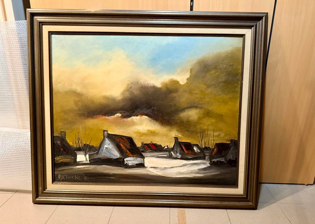 Schilderij - Dorpzicht - Permeke, Antiek en Kunst, Ophalen