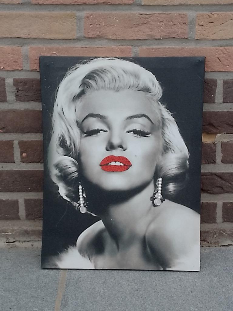 Portret Marilyn Monroe - Beschadigd - Zie Foto's, Antiek en Kunst, Ophalen