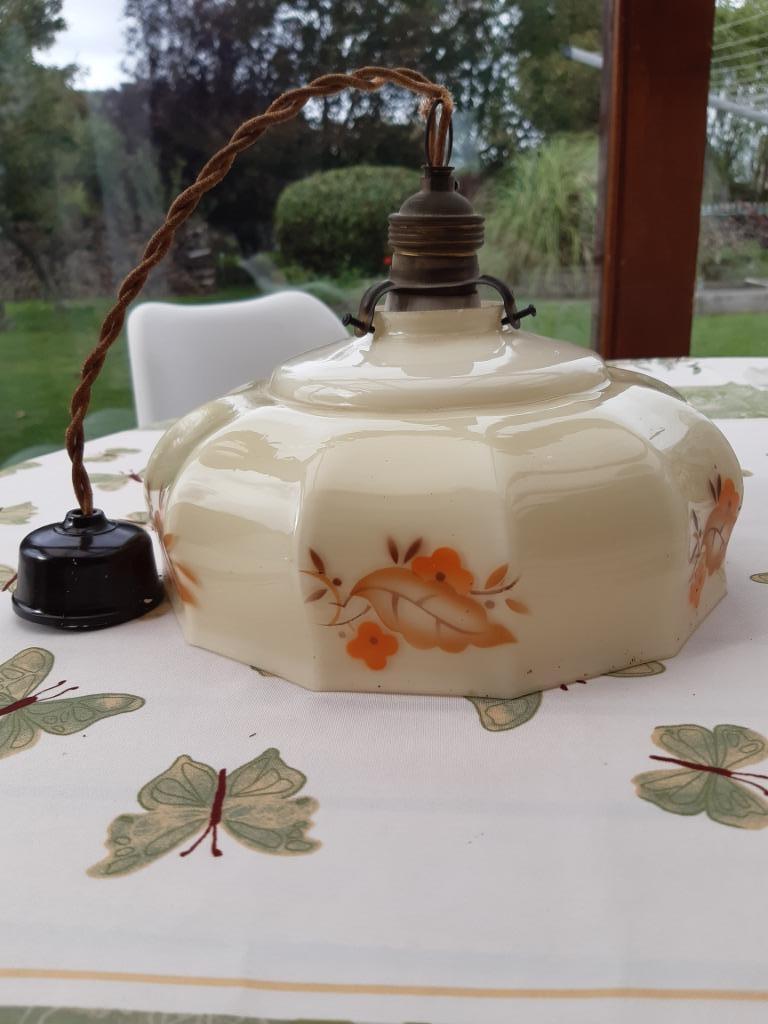 Oud versierde lampenkap, Ophalen, Ancien, Beige, Zo goed als nieuw