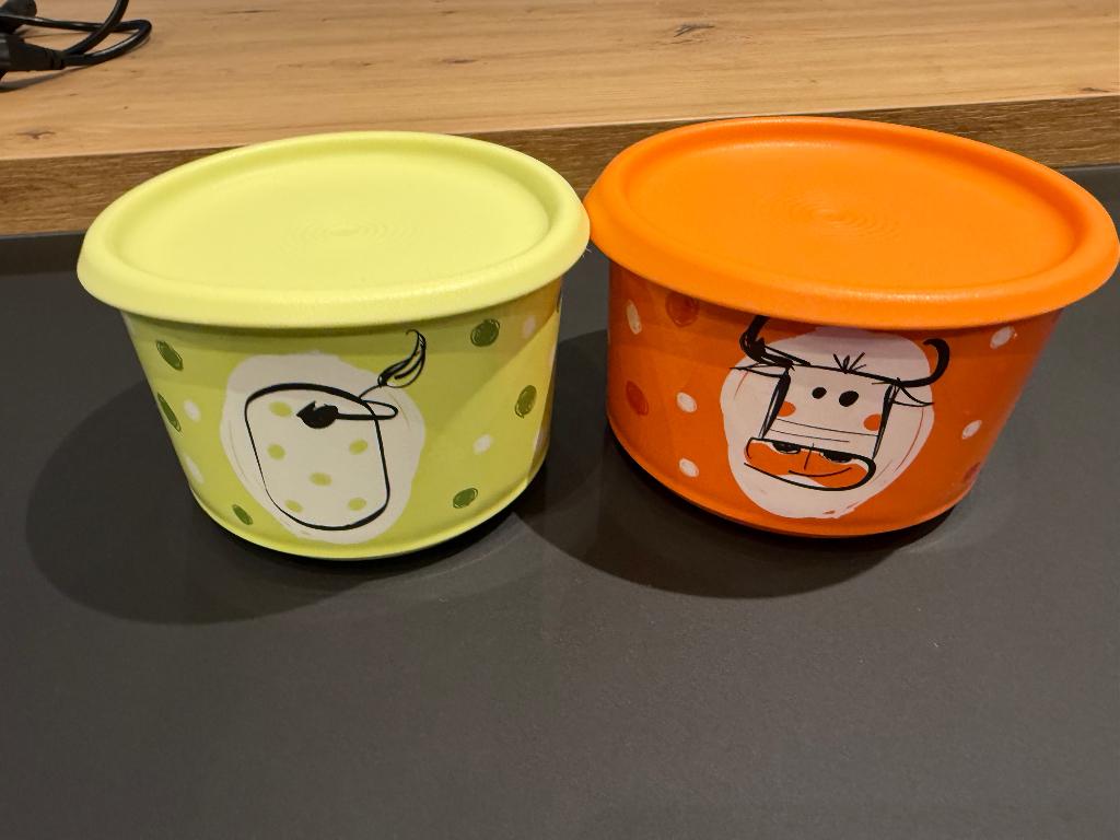 2 boîtes Tupperware orange et jaune 575ml, Enlèvement ou Envoi, Neuf, Orange, Boîte