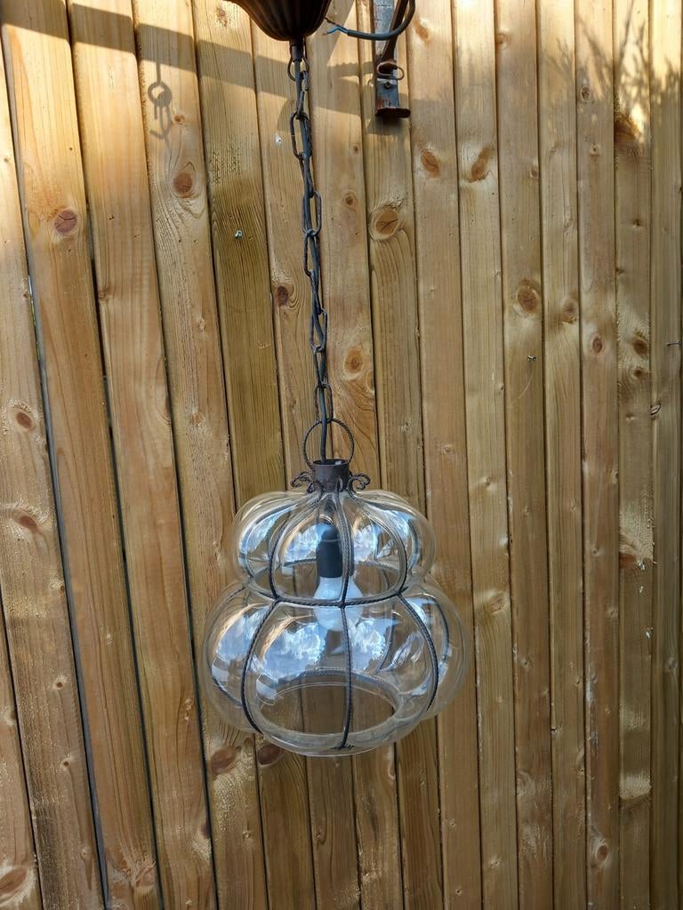 venetiaanse mondgeblazen hanglamp, Ophalen, Venetiaanse, Gebruikt, Glas