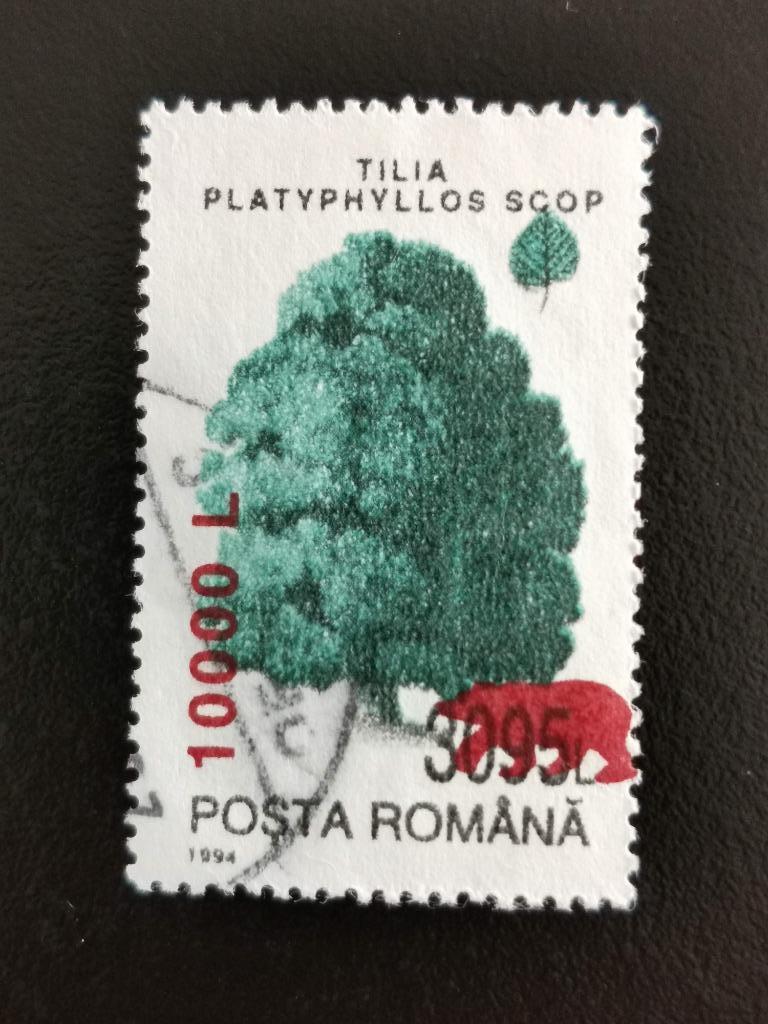 Roemenie 2000 - bomen - lindeboom - beer, Ophalen of Verzenden, Gestempeld