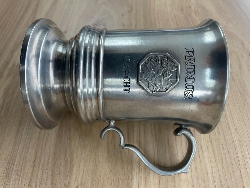 tasse en étain - Primus Haacht - Potstainiers Hutois, Enlèvement ou Envoi