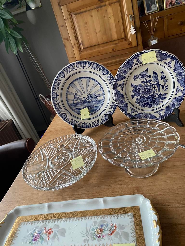 Allerlei taartschotels, Limoges plateau,antiek delfsblauw, Antiek en Kunst, Ophalen