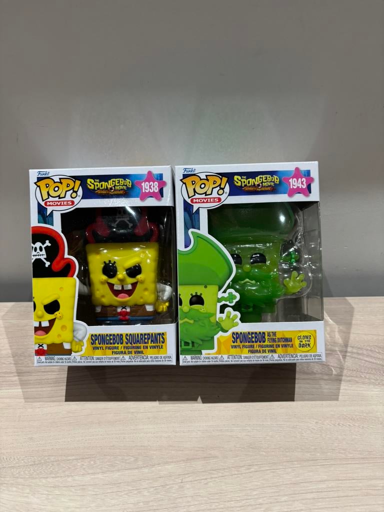 Funko Pop! SpongeBob Movie 1938 & 1943 glow in the dark, Ophalen of Verzenden, Zo goed als nieuw