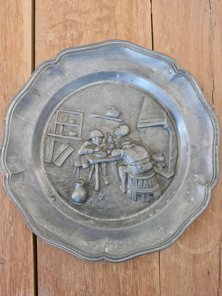 Vintage Duits tinnen bord, Ophalen
